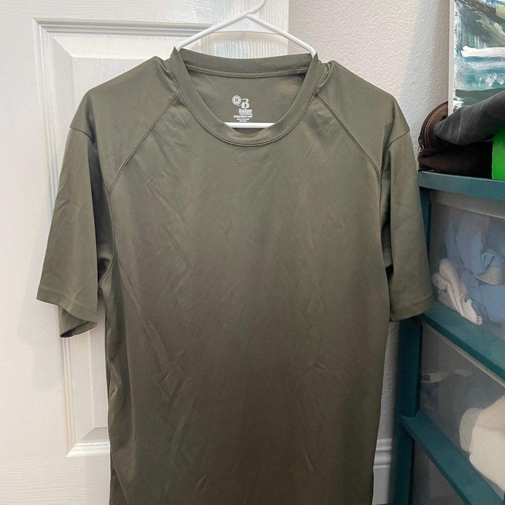 Badger Sport Olive Green Athletic T-Shirt